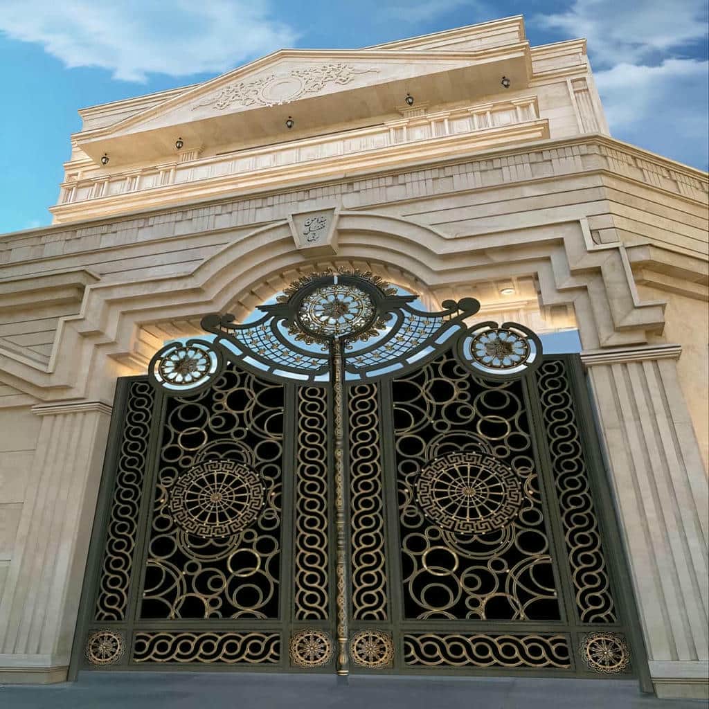 villa-door-wrought-iron-us تولیدکننده درب حیاط آهنی