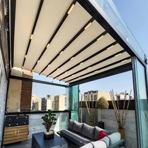 سقف برقی پارچه‌ای پرگولا