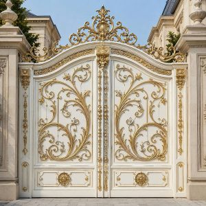 6 مدل درب حیاط فرفورژه نمای رومی