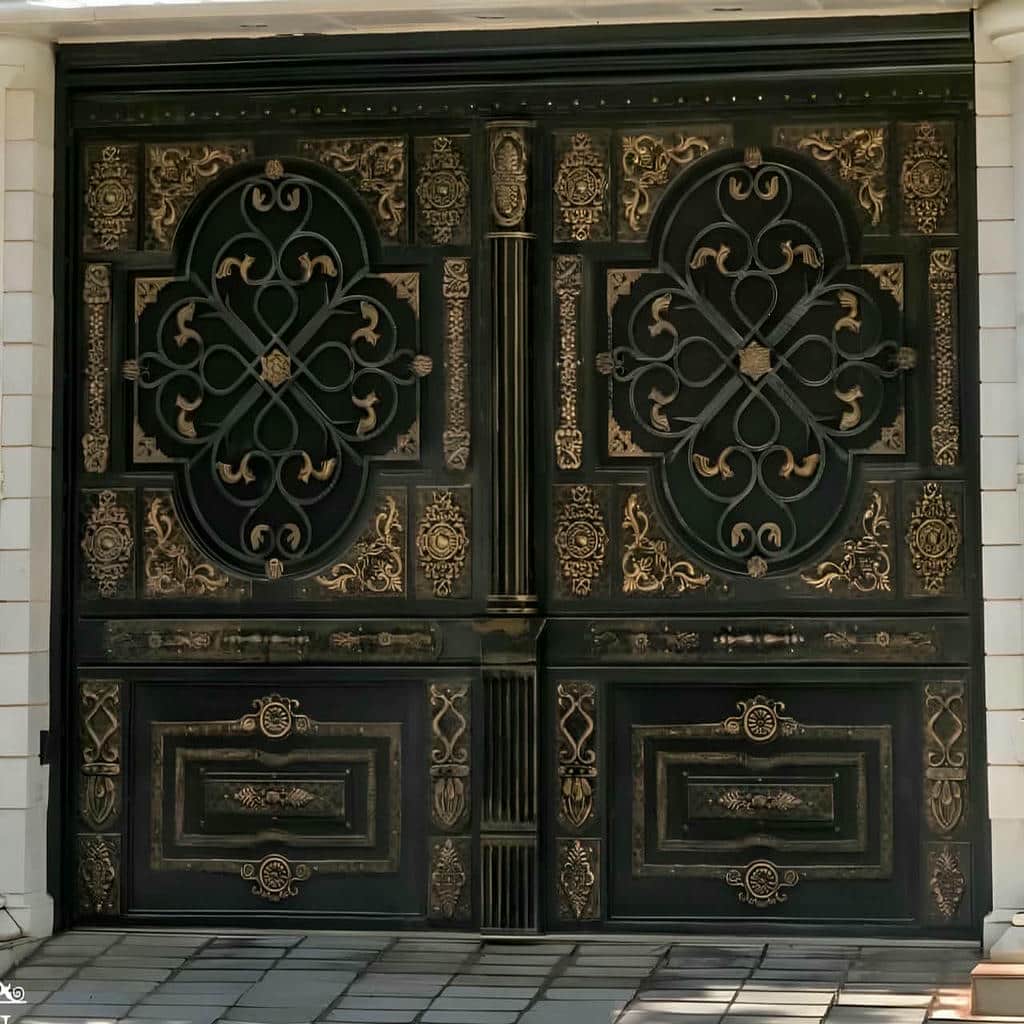 درب حیاط کشویی ریل زمینی ساده برای ورودی ساختمان