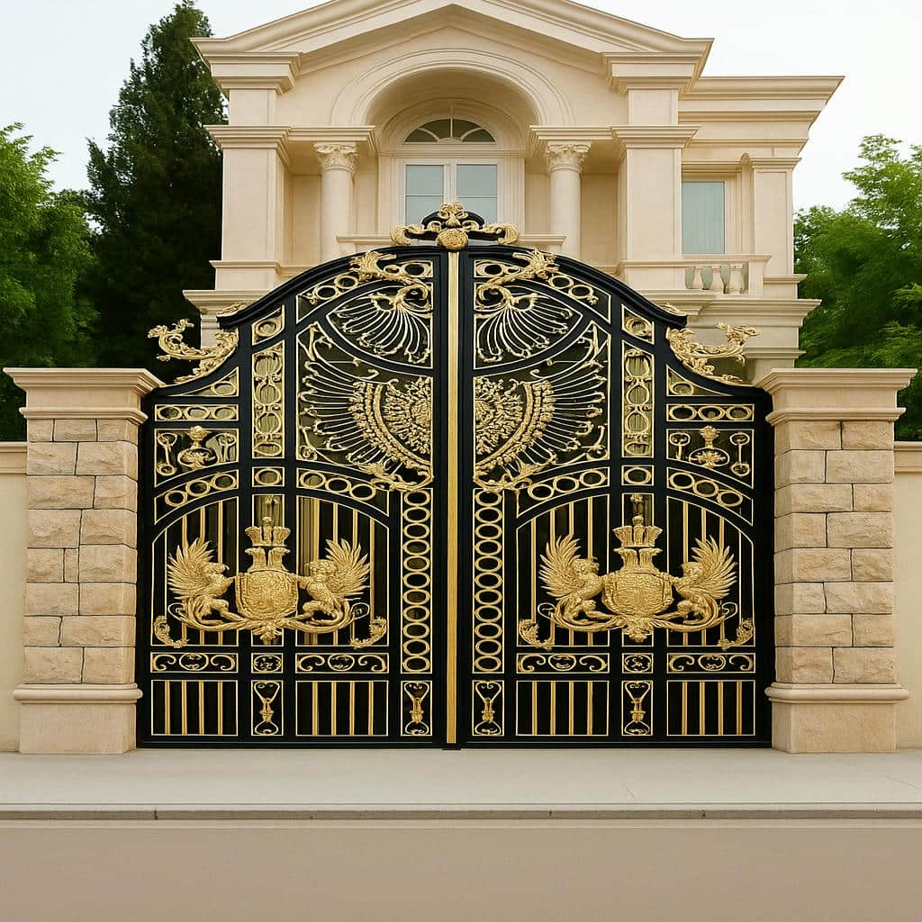 نصب درب فلزی لاکچری نمای ویلا با چهارچوب دقیق