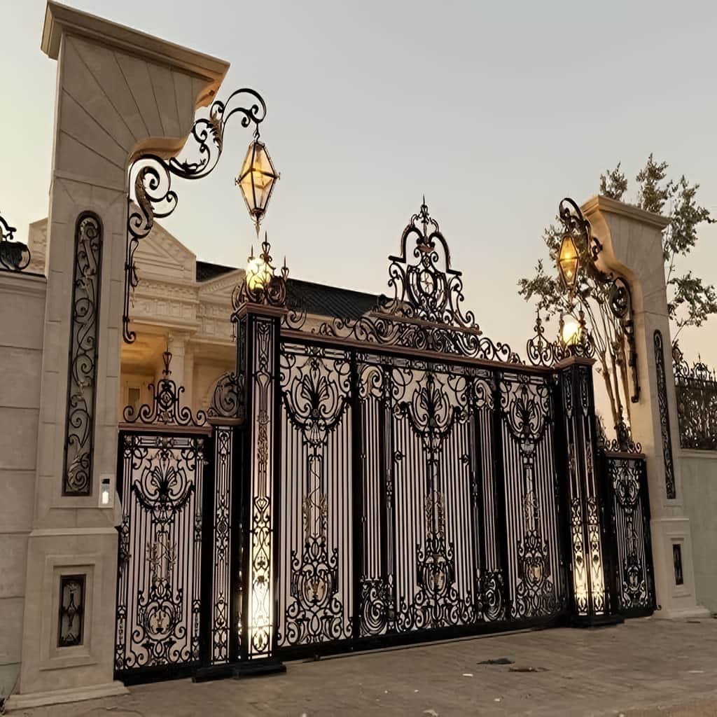 درب پارکینگ فرفورژه نمای رومی مناسب تولید سفارشی