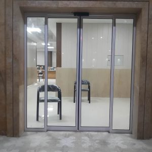 6 نمونه درب شیشه ای اتوماتیک کشویی دو لت