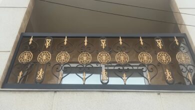 نرده تراس فلزی ساختمان مسکونی