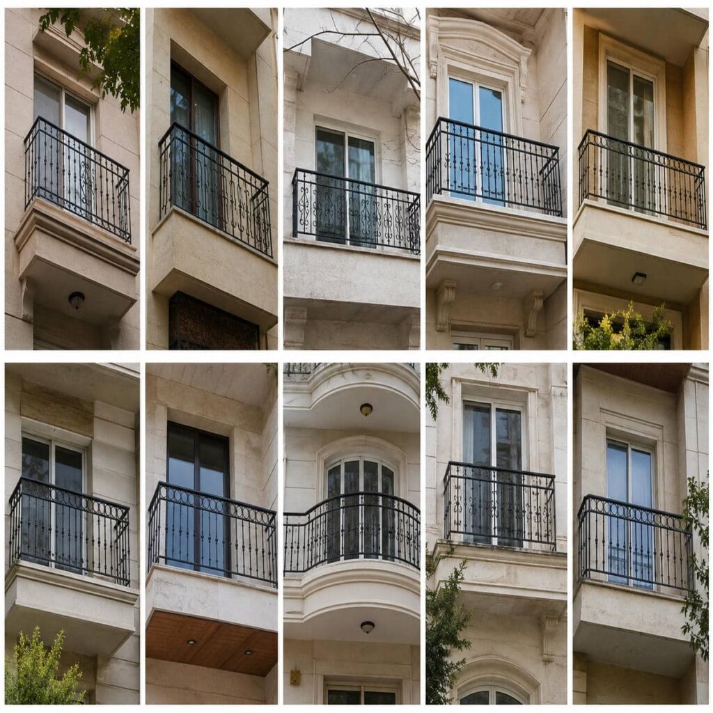 نرده بالکن با پوشش رنگی مقاوم سطحی