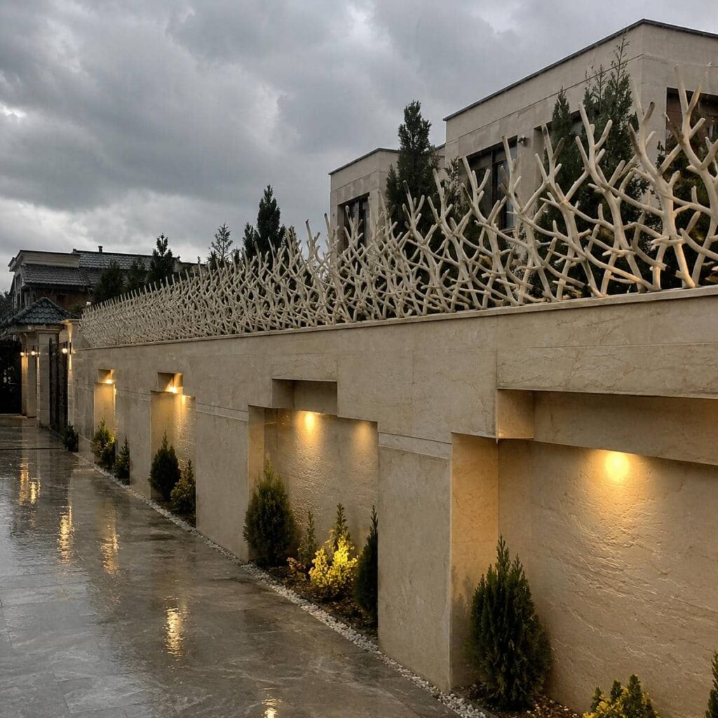 نرده حفاظ دیوار با پوشش رنگی