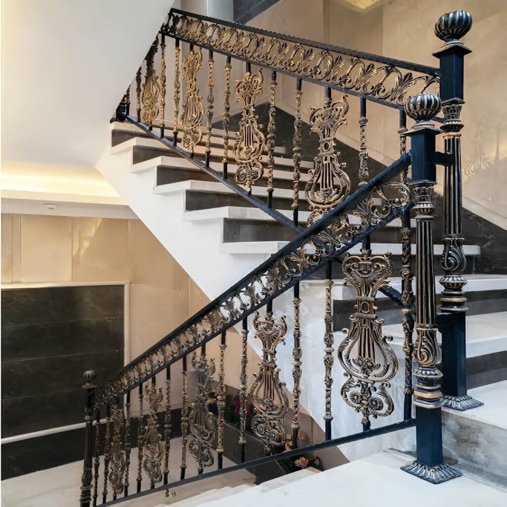 هندریل پله چوبی فضای مدرن هندریل پله چوبی فضای مدرن