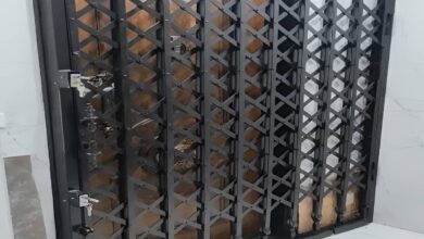 حفاظ درب آکاردئونی فلزی استان خراسان جنوبی با قفل ایمن