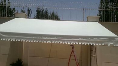 سایبان برقی استان کهگیلویه و بویراحمد مدل بازویی با پوشش مقاوم