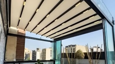 سایبان برقی رشت مدل بازویی برای تراس